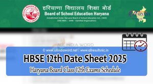 Haryana Board 12th Class Exam Schedule 2025